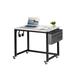 Rolling Computer Desk with 4 Wheels, Simple Mobile Writing Desk Home Office Study Table Movable Workstation with Metal Frame