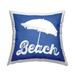 Stupell Blue Beach Umbrella Phrase Printed Outdoor Throw Pillow Design by Graffi*Tee Studios