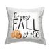 Stupell Happy Fall Y'all Phrase Orange Farm Pumpkin Gourd Printed Outdoor Throw Pillow Design by Lettered and Lined