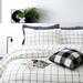 Black White Grid Duvet Cover Sets, Cotton Bedding Set, Lattice Checkered Duvet Cover 3 Pieces,1duvet Cover & 2pillowcases,Full