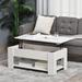 Pop Up Coffee Table for Living Room Lift Top Coffee Table with Hidden Storage and Open Shelf, Rectangular Center Table
