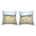 Stupell Pink Floral Meadow Landscape Printed Outdoor Throw Pillow Design by June Erica Vess (Set of 2)