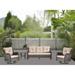 6-piece Rattan Patio Conversation Set with Cushion Outdoor Furniture Set Swivel Rocking Chair Set