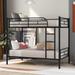 Twin Over Twin Metal Bunk Bed With Steel Construction,Separate into 2 Twin Beds