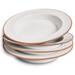 Mora Ceramic Wide Rimmed Soup Bowl 25oz, Set of 4 - For Pasta, Italian, Spaghetti, Dipping Bread, Fancy Dinner etc