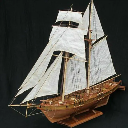 Handgemachte Holz Segelboot Schiff Kits 1:100 skala DIY Modell Spielzeug Hause Dekoration Boot