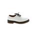 Dr. Martens Flats: Oxford Chunky Heel Casual White Solid Shoes - Women's Size 6 - Almond Toe