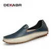 DEKABR Männer Casual Wohnungen Fashion Echtes Leder Weiche Mokassins Marke Faulenzer Hohe Qualität Atmungsaktive Männer Schuhe Plus Größe 36-47