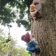 Harz Klettern Gnom Skulptur weißen Bart Zwerg Kunst Statue Hof Landschaft Figuren Garten Baum