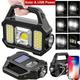 1pc Rechargeable Led Cob Solar Handheld Searchlight, Usb Rechargeable Solar Outdoor Camping Light