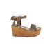 Steve Madden Wedges: Tan Solid Shoes - Women's Size 38 - Open Toe