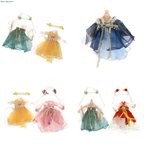 1set 16cm chinesische Art Puppe Hanfu Kleidung Kleid Puppe altes Kostüm Kleid Puppen Kleidung
