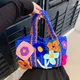 Designer Frauen Einkaufstasche mehrfarbige Blumen Häkel handtasche weibliche große Kapazität Boho