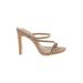 Lulus Heels: Slip On Stiletto Minimalist Ivory Solid Shoes - Women's Size 8 - Open Toe