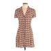 Forever 21 Casual Dress - Mini Collared Short sleeves: Brown Dresses - Women's Size Small