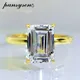 PANSYSEN 18K Gold Farbe Solide 925 Sterling Silber 7*10MM Smaragd Cut Simulierte Moissanite Diamant
