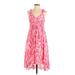 Anthropologie Casual Dress - A-Line V-Neck Sleeveless: Pink Dresses - Women's Size 2