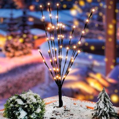 Solar Lichterzweige mit 60 warmweißen LEDs wetterfest IP44 outdoor 102582 - Esotec Image