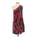 BCBGMAXAZRIA Casual Dress - Mini Open Neckline Sleeveless: Red Dresses - Women's Size 4