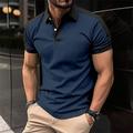 Homme Tee Shirt Golf polo de golf Travail Casual Revers Manche Courte basique Moderne Bloc de couleur Patchwork Bouton Printemps été Standard Rouge foncé Doré Jacinthe bleu marine Bleu Ciel Beige Tee