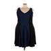 Torrid Casual Dress - Party V-Neck Sleeveless: Blue Print Dresses - Women's Size 3X Plus