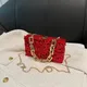 2024 neue Perlen Pailletten Abend tasche elegante Box Clutch Geldbörse rote Frauen Hochzeit