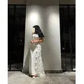 Saudi-Arabien Luxus formelle Frauen Abendkleider schwarzer Reiß verschluss 3d Blumen sexy Ballkleid