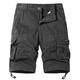 Homme Short Cargo Short Short de travail Bouton Multi poche Plein Vestimentaire Court Extérieur du quotidien Sortie Mélange de Coton Mode Classique Noir Vert foncé