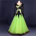 Danse de Salon Robe Dentelle Drapée Appliques Utilisation manche longue Taille haute Spandex Organza