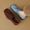 Neue Frühjahr Schafe Wildleder Loafer Frau Schuhe Blockabsatz Karree Schuhe für Frauen Damen Schuhe Spitze Frauen Pumps Low Heels