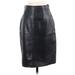 Ann Taylor Faux Leather Skirt: Black Print Bottoms - Women's Size 4