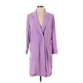 J.Crew Jacket: Mid-Length Purple Print Jackets & Outerwear - Women's Size X-Small