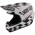 Troy Lee Designs SE4 Polyacrylite Race Shop MIPS Motocross Helm, schwarz-weiss, Größe L