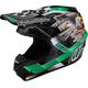 Troy Lee Designs SE4 Polyacrylite Carb MIPS Motocross Helm, schwarz-grün-silber, Größe M