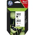 HP Pack de 2 cartouches d'encre noire/3 couleurs authentiques 302