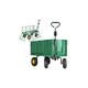 Carrello da giardino per il trasporto, rimorchio in metallo da 400 kg, verde.