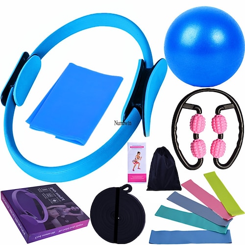 Massagestab Ringball 13-teiliges Set Yoga-Ball Spannungsgurt Latex-Widerstandsband Fitness Haushaltskleinausrüstung Set Weihnachtsgeschenk