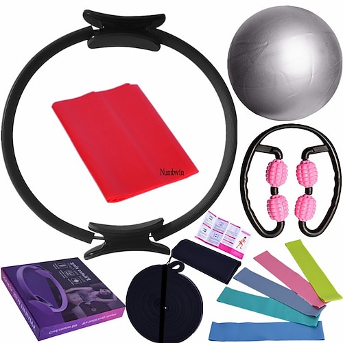 Massagestab, Ringball, dreizehnteiliges Set, Yoga-Ball, Spannungsgürtel, Latex-Widerstandsgürtel, Fitness, Haushalt, kleines Ausrüstungsset