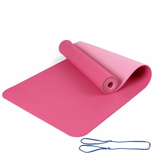TPE 6 mm Zweifarbige Yogamatte Set aus fünf Teilen für Sport Fitness Stretching Latex 2080 Widerstandsband kommt mit Rucksackgurt Weihnachtsgeschenk Image