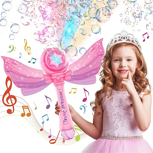 Elektrische Seifenblasen-Blaster für Kinder Mädchen Seifenblasenmaschine Bläser Stäbe mit Licht und Musik Kleinkinder Outdoor Partyspielzeug Geburtstagsgeschenk Weihnachtsgeschenk Image