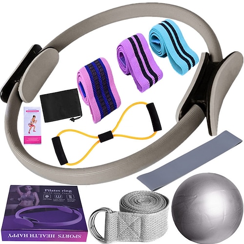 Yoga Fitness 11-teiliges Set mit Band Latexsilken Hüftring Latexschnurring Yoga-Ball Dehnband Pilates Weihnachtsgeschenk Image