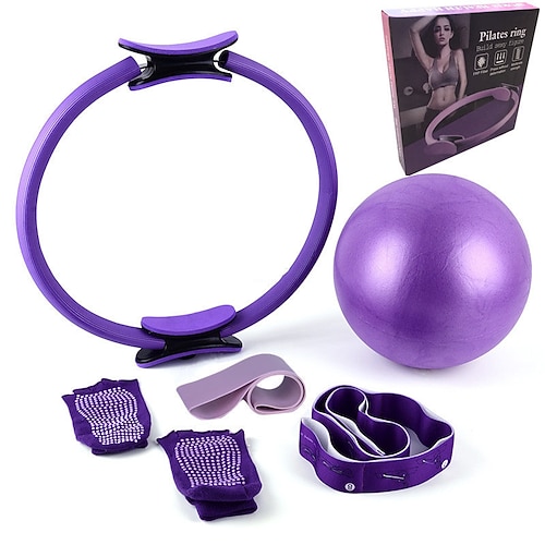 Pilates-Kreis Sechs Teile Yoga Ball Latex Elastischer Ring Yoga-Socken Positionsgurt Fitnessset Sechs Teile Set Box Weihnachtsgeschenk Image