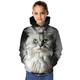 Kinder Mädchen Kapuzenshirt Langarm 3D-Druck Graphic Tier Katze Streifen Grün Weiß Purpur Kinder Oberteile Frühling Herbst Aktiv Täglich Schulanfang Täglich Lockere Passform 3-12 Jahre / Winter