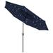 Costway 9 FT Patio Solar Umbrella LED Patio Market Steel Tilt with Crank Outdoor Navy