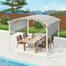 EAGLE PEAK 11.4 x 11.4 FT Outdoor Pergola with Retractable Shade Canopy White Frame Gray Top