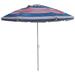 Bayside21 6.5ft Outdoor Beach Umbrella with Sand Anchor Vented Canopy and UV50+ Sun Protection Lightweight & Portable S19Q Blue Red Stripe No Tilt