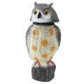 Fake Owl Statue Plastic Owl Bird Deterrents Scarecrow Owl Decoy with Shaking Head Bird Repel for Outdoor Garden Yard