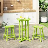 WestinTrends Outdoor Patio Counter Height Bar Stools Bistro Bar Table Set Lime