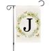 YCHII Monogram Letter K Garden Flag YCHII Floral Wreath Flags Double Sided Sunflower Butterfly Name Initial Flag for Outdoor Yard Family Last Name