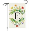 YCHII Monogram Letter C Garden Flag Double Sided Small Vertical Welcome Floral Flower Initial Family Last Name Personalized Home Flag Outdoor Decoration (ONLY FLAG)